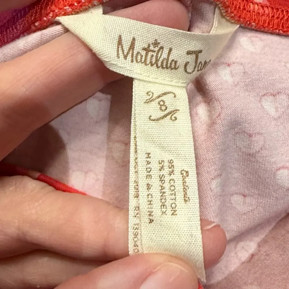 Matilda Jane Red Heart Leggings with Ruffle Trim Girls Size 8